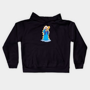 Saint holding a skateboard Kids Hoodie